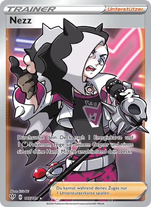 Nezz — Flammende Finsternis 187 German Pokémon card