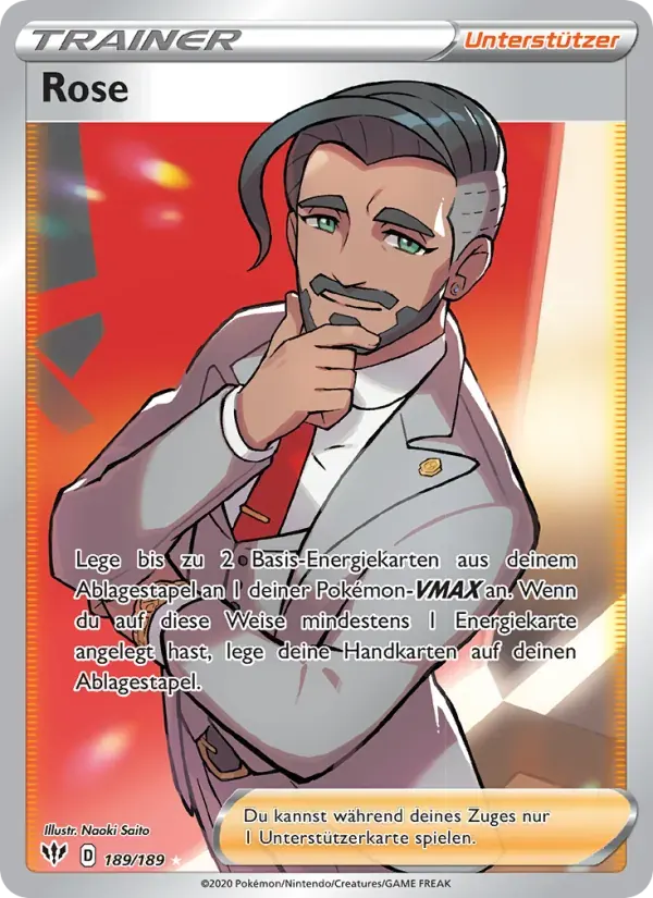 Rose — Flammende Finsternis 189 German Pokémon card