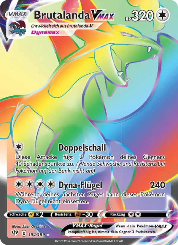 Brutalanda VMAX — Flammende Finsternis 194 German Pokémon card
