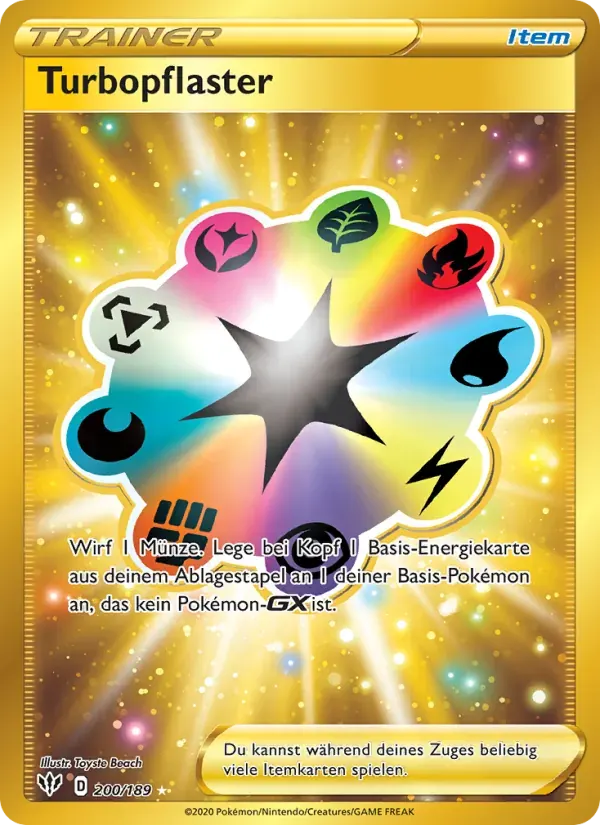 Turbopflaster — Flammende Finsternis 200 German Pokémon card
