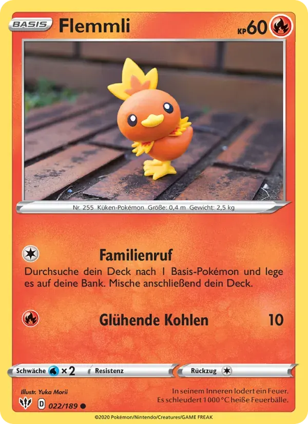 Flemmli — Flammende Finsternis 22 German Pokémon card