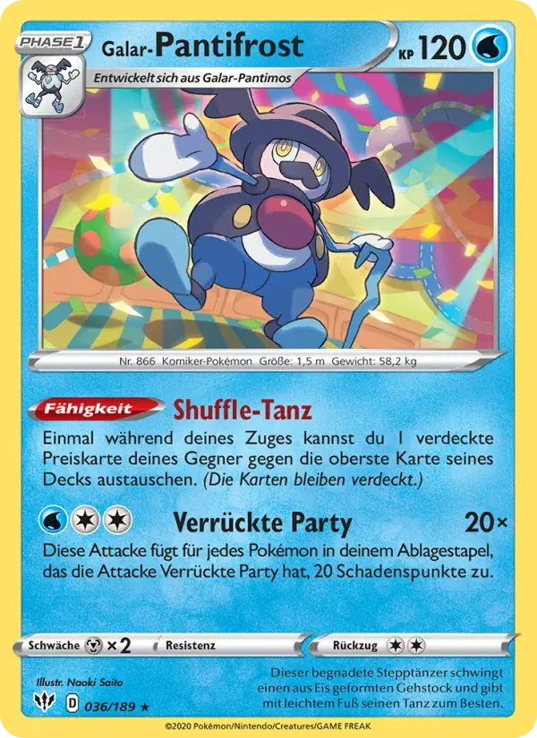 Galar-Pantifrost — Flammende Finsternis 36 German Pokémon card