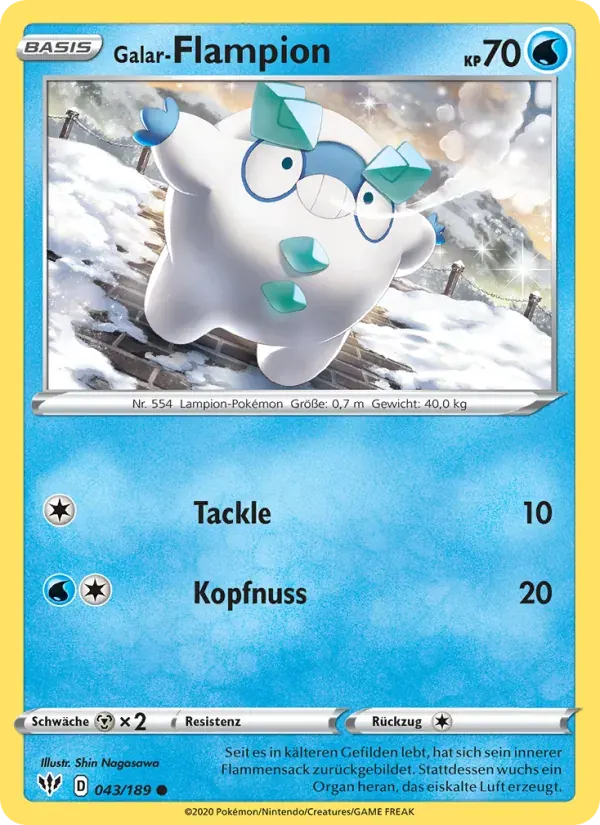 Galar-Flampion — Flammende Finsternis 43 German Pokémon card