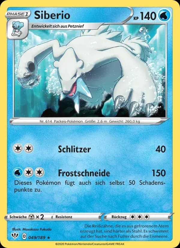 Siberio — Flammende Finsternis 49 German Pokémon card