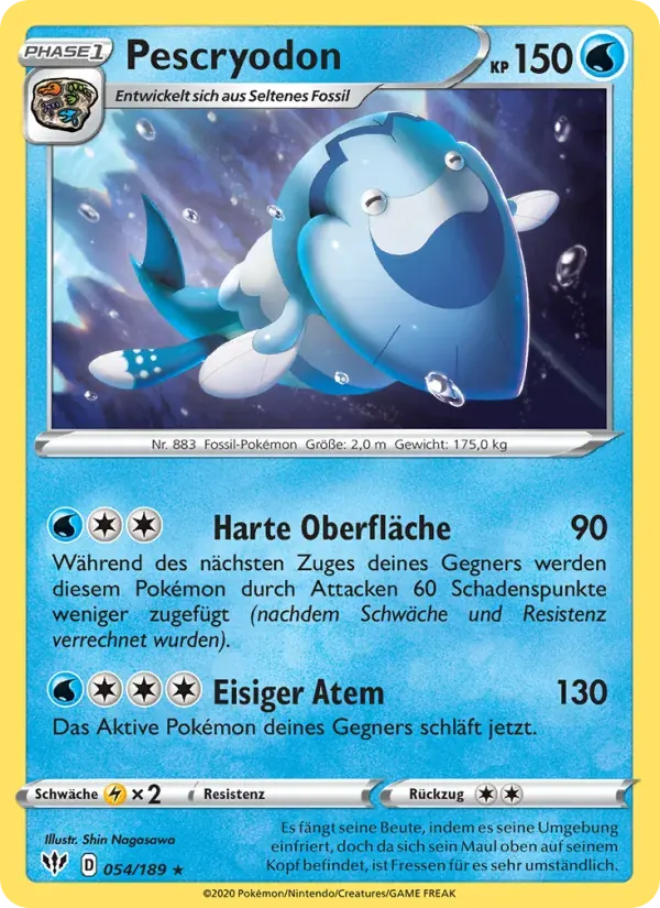 Pescryodon — Flammende Finsternis 54 German Pokémon card