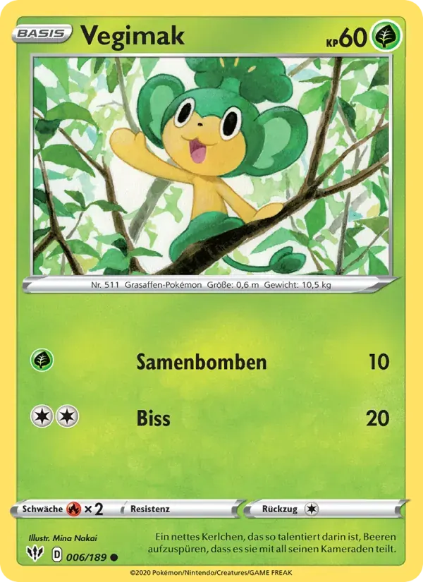 Vegimak — Flammende Finsternis 6 German Pokémon card