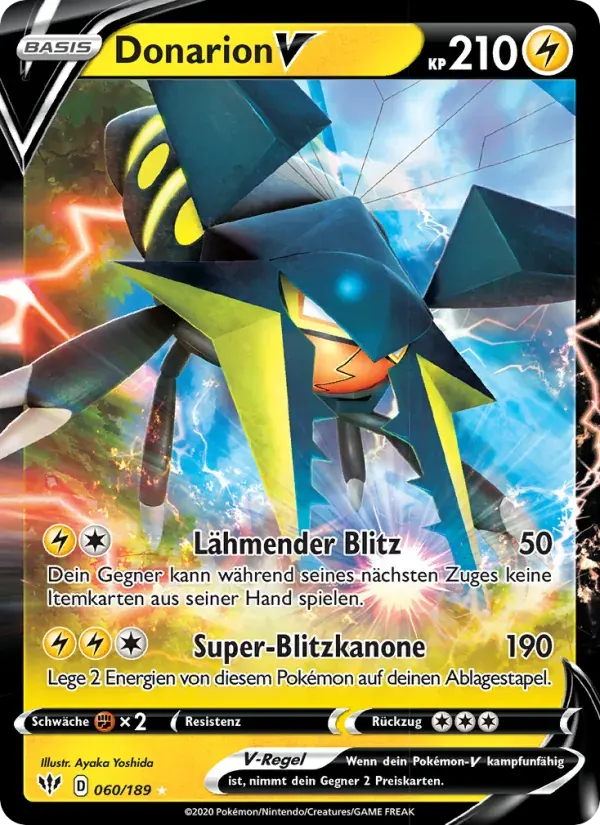Donarion V — Flammende Finsternis 60 German Pokémon card