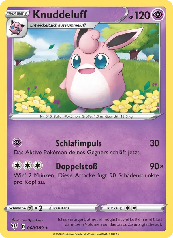 Knuddeluff — Flammende Finsternis 68 German Pokémon card