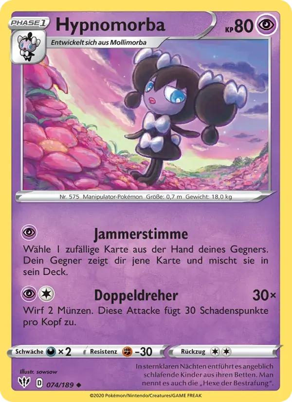 Hypnomorba — Flammende Finsternis 74 German Pokémon card