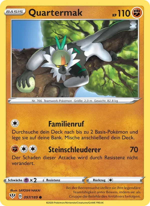 Quartermak — Flammende Finsternis 97 German Pokémon card