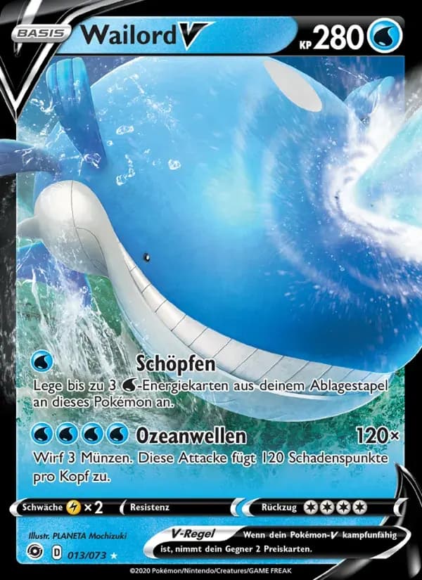Wailord V — Weg des Champs 13 German Pokémon card