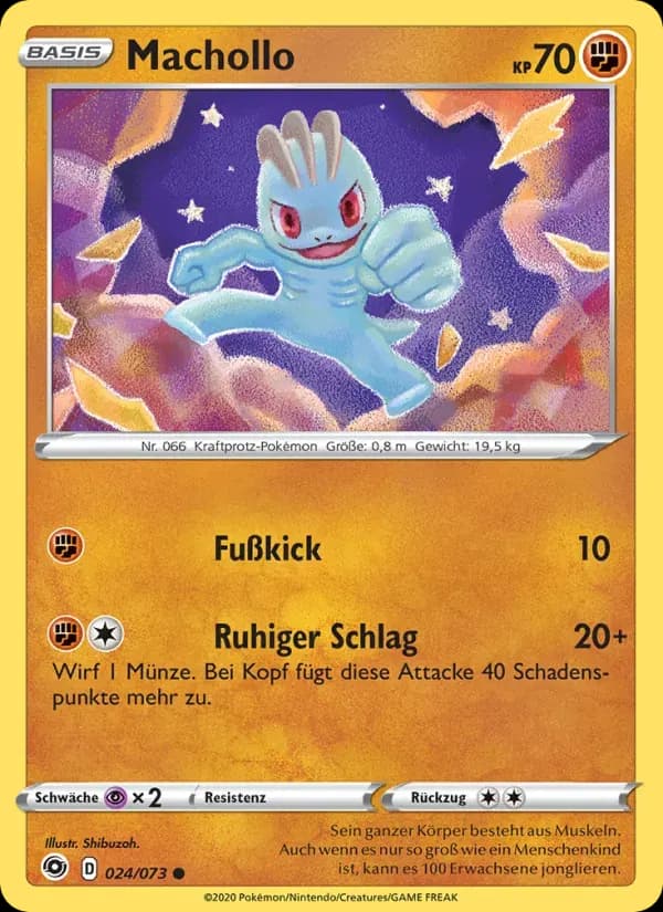 Machollo — Weg des Champs 24 German Pokémon card