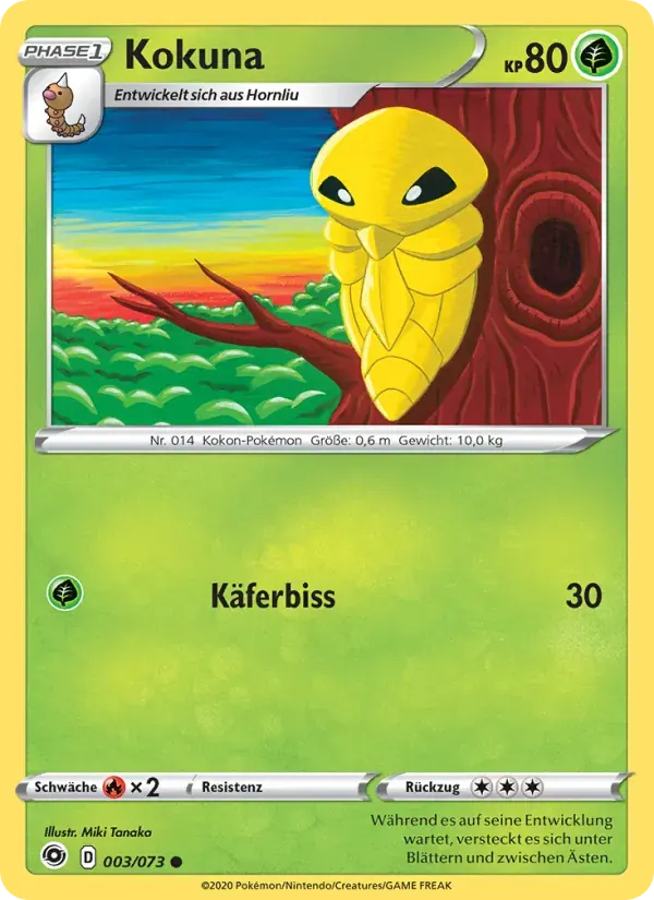 Kokuna — Weg des Champs 3 German Pokémon card