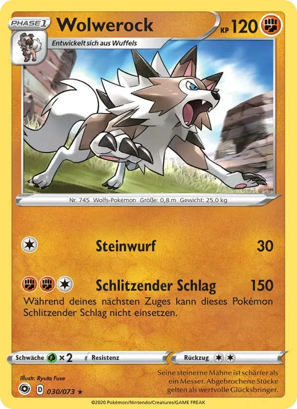 Wolwerock — Weg des Champs 30 German Pokémon card