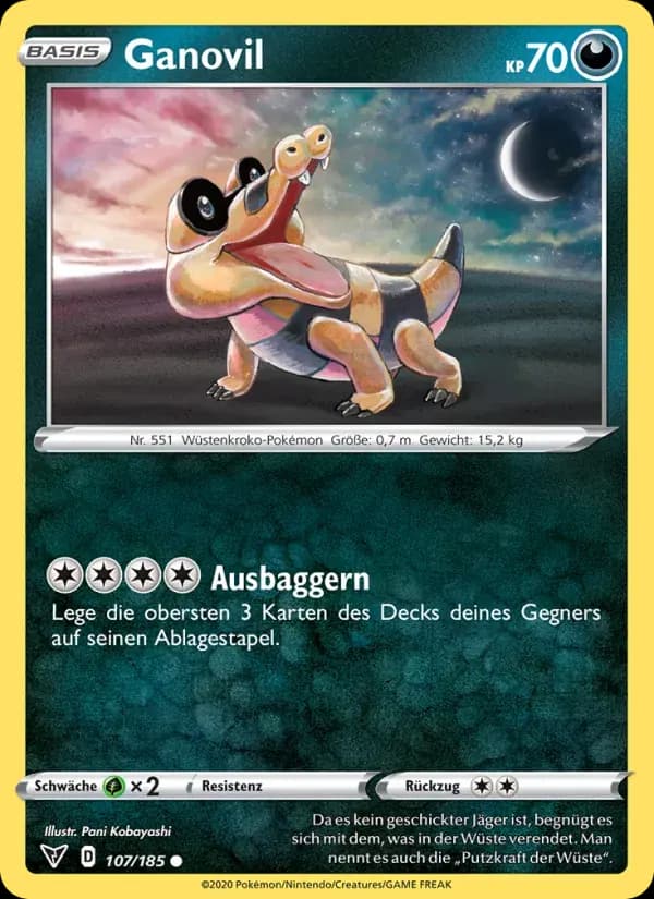 Ganovil — Farbenschock 107 German Pokémon card