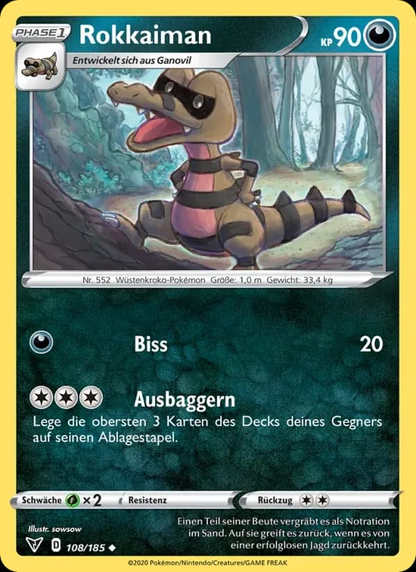 Rokkaiman — Farbenschock 108 German Pokémon card