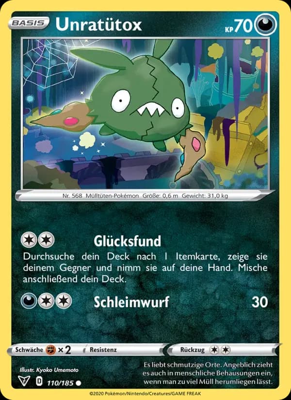 Unratütox — Farbenschock 110 German Pokémon card