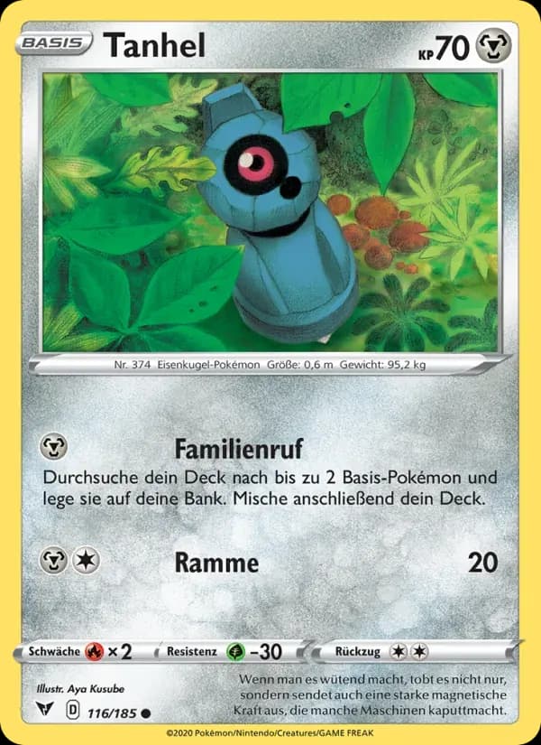 Tanhel — Farbenschock 116 German Pokémon card