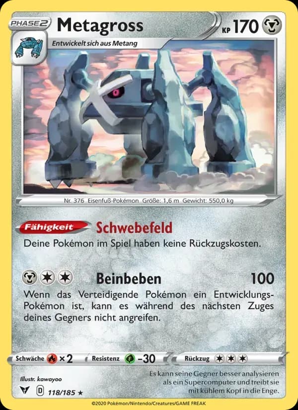 Metagross — Farbenschock 118 German Pokémon card