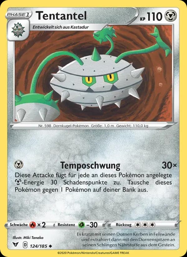 Tentantel — Farbenschock 124 German Pokémon card