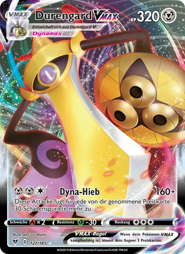 Durengard VMAX — Farbenschock 127 German Pokémon card