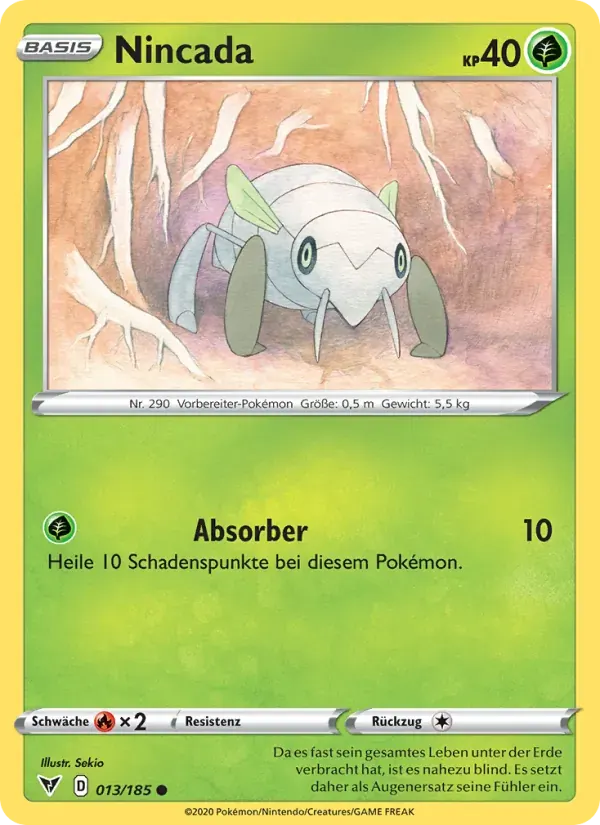 Nincada — Farbenschock 13 German Pokémon card