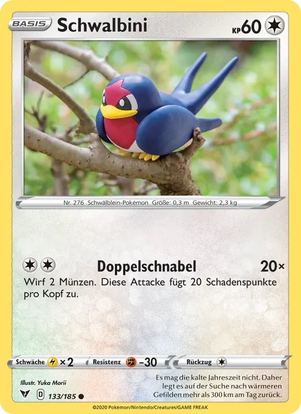 Schwalbini — Farbenschock 133 German Pokémon card