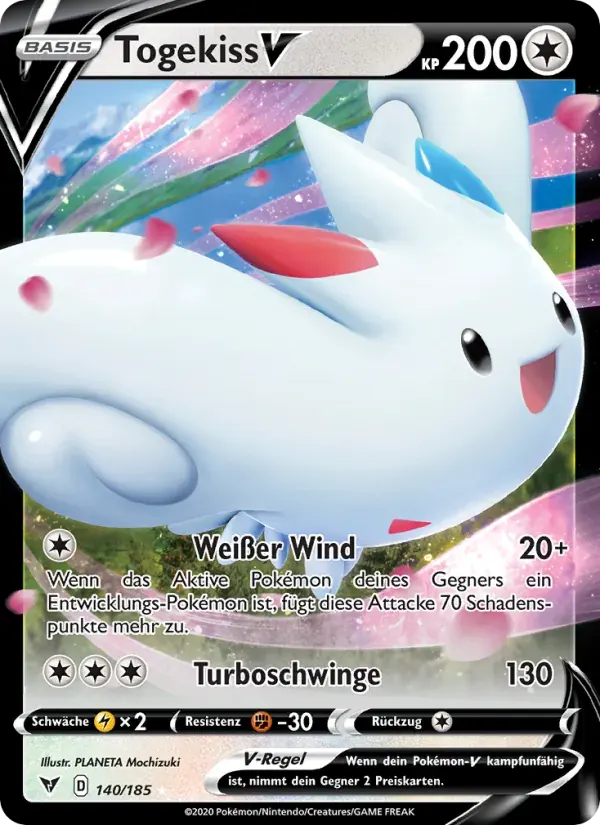 Togekiss V — Farbenschock 140 German Pokémon card