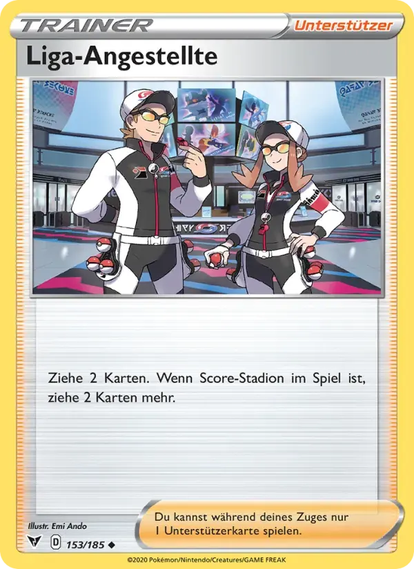 Liga-Angestellte — Farbenschock 153 German Pokémon card