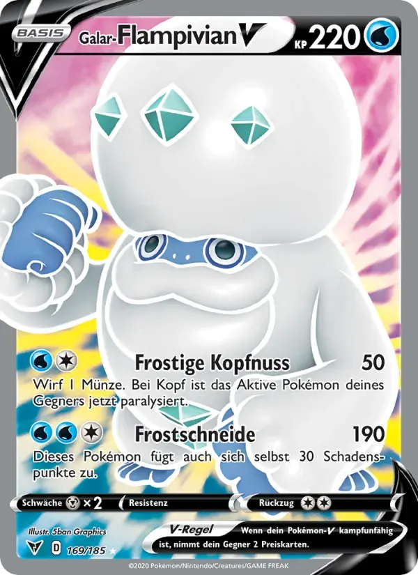 Galar-Flampivian V — Farbenschock 169 German Pokémon card