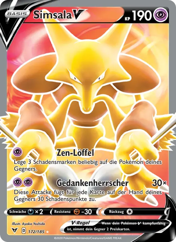 Simsala V — Farbenschock 172 German Pokémon card