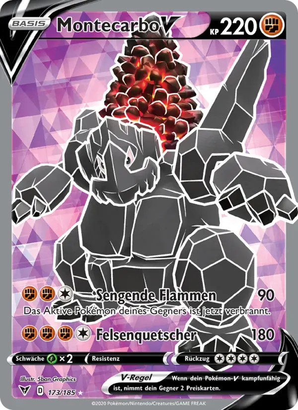 Montecarbo V — Farbenschock 173 German Pokémon card