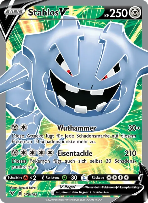 Stahlos V — Farbenschock 176 German Pokémon card