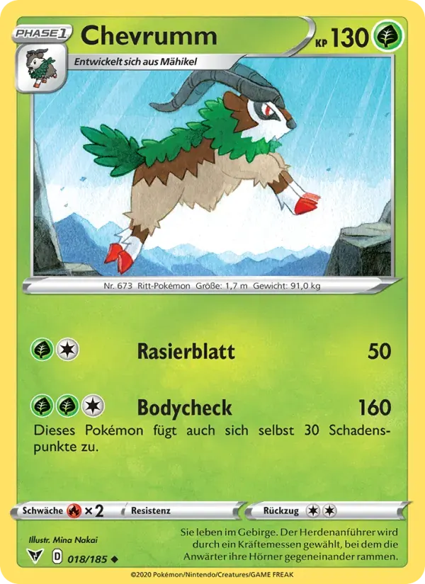 Chevrumm — Farbenschock 18 German Pokémon card