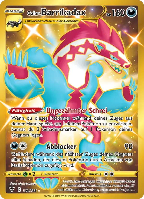 Galar-Barrikadax — Farbenschock 198 German Pokémon card