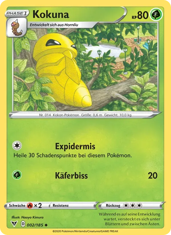 Kokuna — Farbenschock 2 German Pokémon card