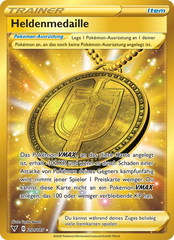 Heldenmedaille — Farbenschock 201 German Pokémon card