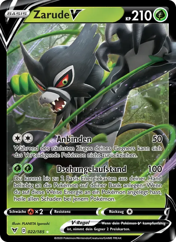 Zarude V — Farbenschock 22 German Pokémon card