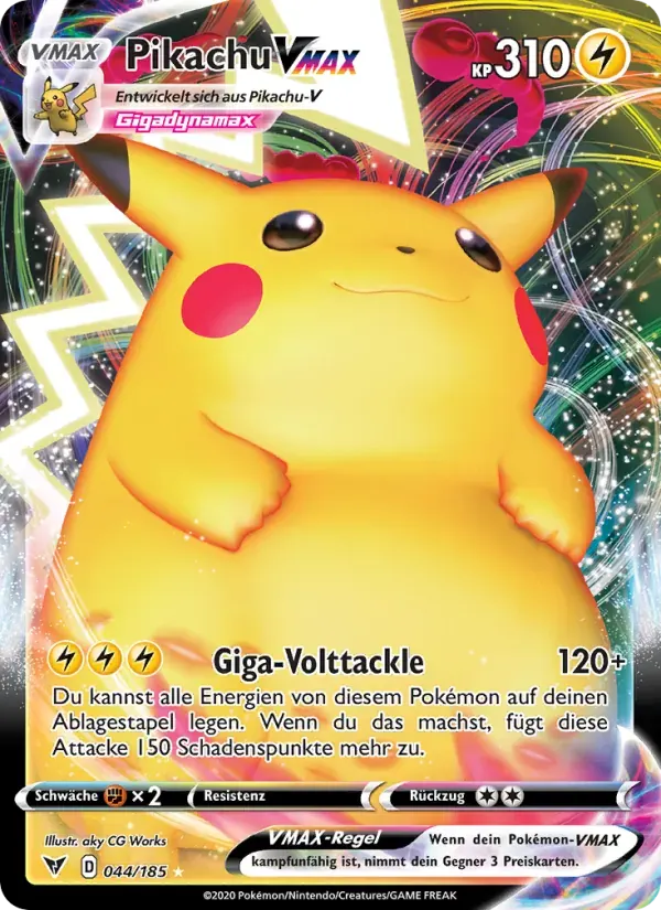 Pikachu VMAX — Farbenschock 44 German Pokémon card