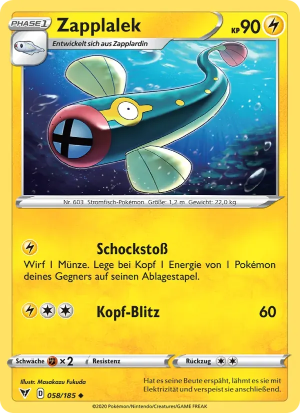 Zapplalek — Farbenschock 58 German Pokémon card