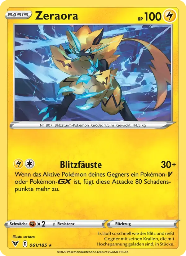 Zeraora — Farbenschock 61 German Pokémon card