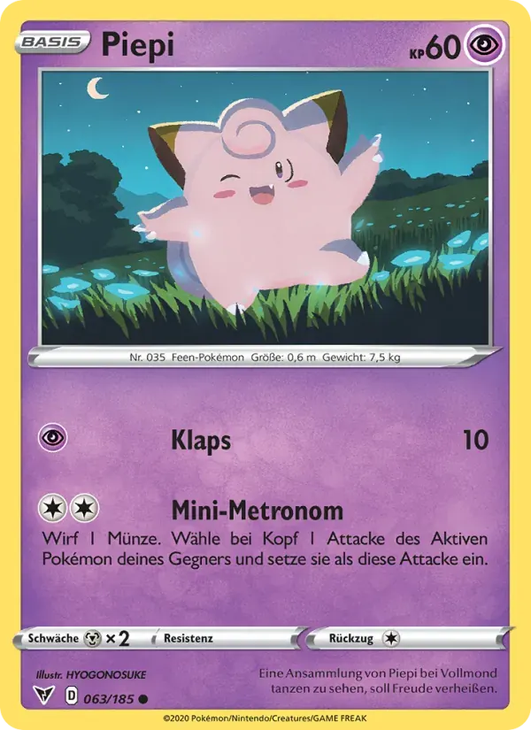 Piepi — Farbenschock 63 German Pokémon card