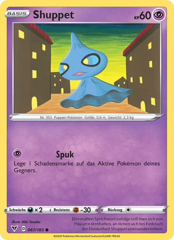 Shuppet — Farbenschock 67 German Pokémon card