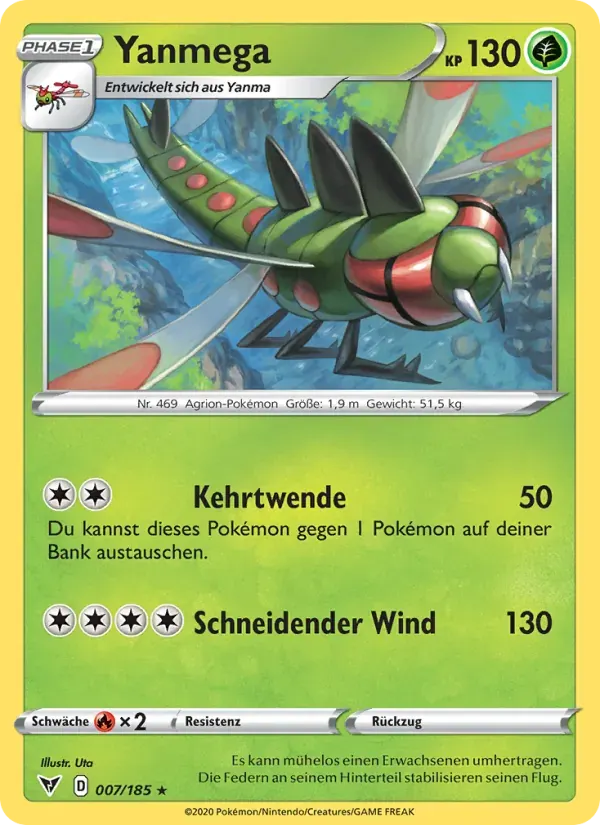 Yanmega — Farbenschock 7 German Pokémon card