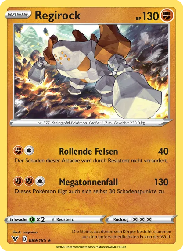Regirock — Farbenschock 89 German Pokémon card