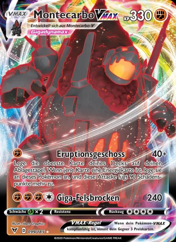 Montecarbo VMAX — Farbenschock 99 German Pokémon card