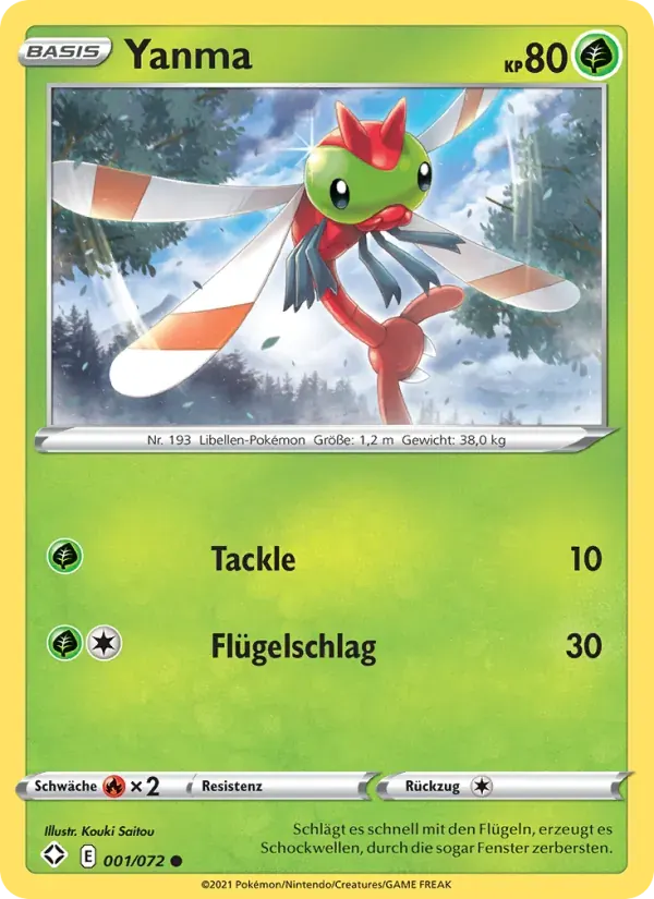 Yanma — Glänzendes Schicksal 1 German Pokémon card
