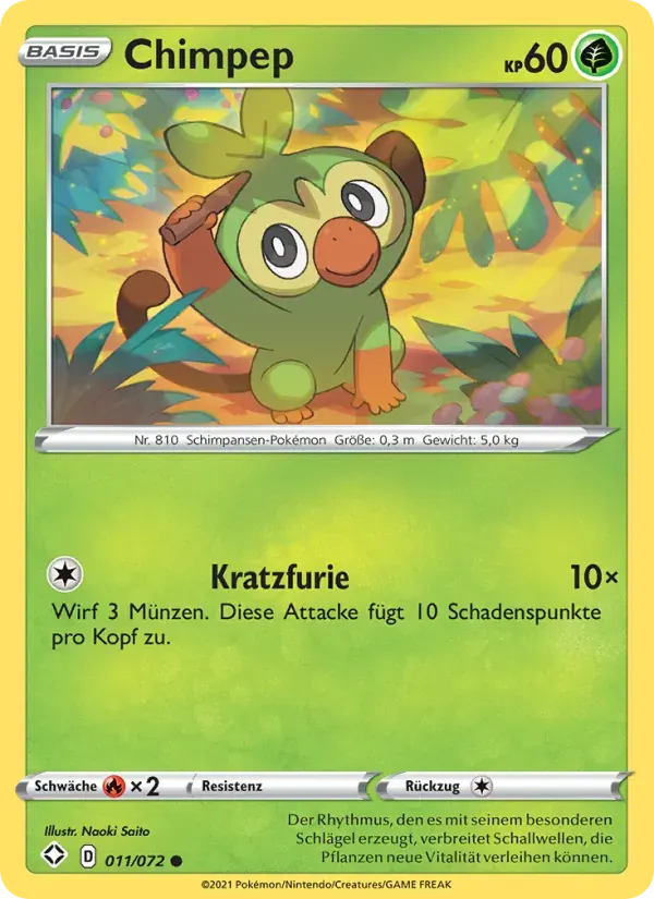 Chimpep — Glänzendes Schicksal 11 German Pokémon card