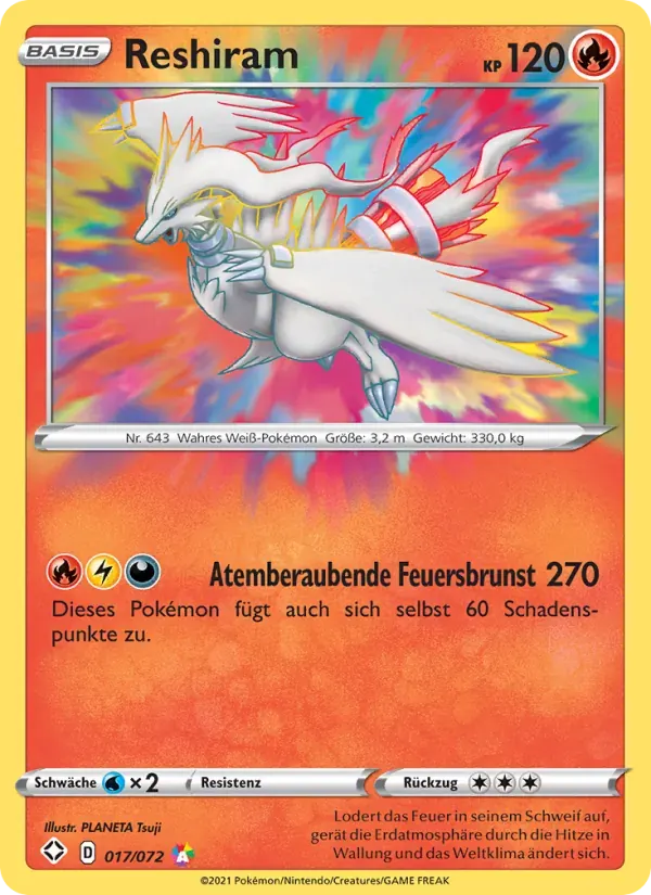 Reshiram — Glänzendes Schicksal 17 German Pokémon card