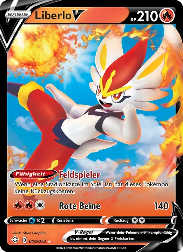Liberlo V — Glänzendes Schicksal 18 German Pokémon card